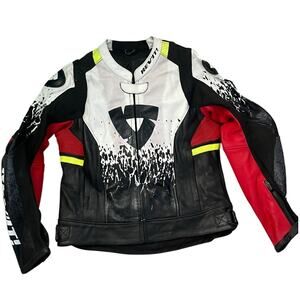Rev'it Revit Quantum 2 Leather Motorcycle Jacket Mens Moto Sport Bike Racing M